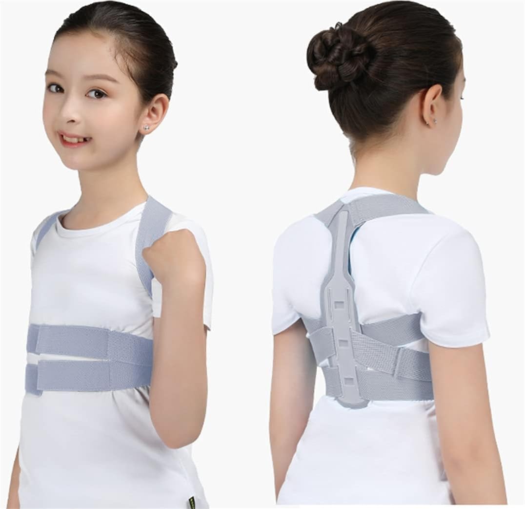 DMBBSAPBSH Back Brace Posture Corrector, Posture Corrector Adjustable Brace Support Belt,Prevent Humpback Upper Back Posture Brace(Gray,Small)