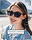 Intelligente Audio Sonnenbrille für Herren Damen mit Mikrofon Lautsprecher Wireless Bluetooth Smart Sun Glasses Polarisierten Brillengläsern Audiofunktion mit Kopfhörer (Schwarz)