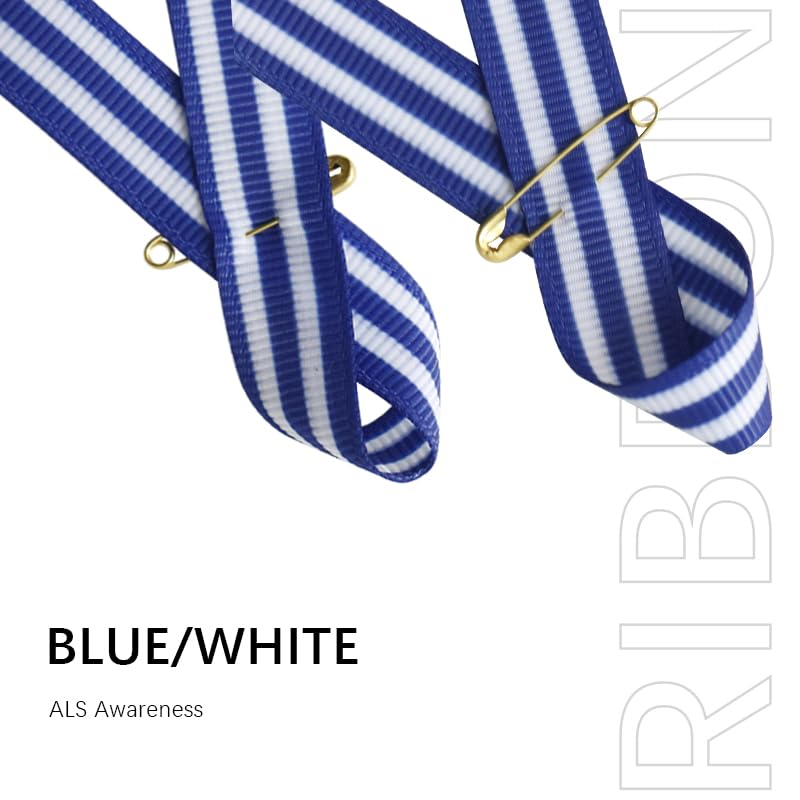 Image of 200 Pieces ALS Awareness Ribbons with Safety Pins 1.4 * 3 inch