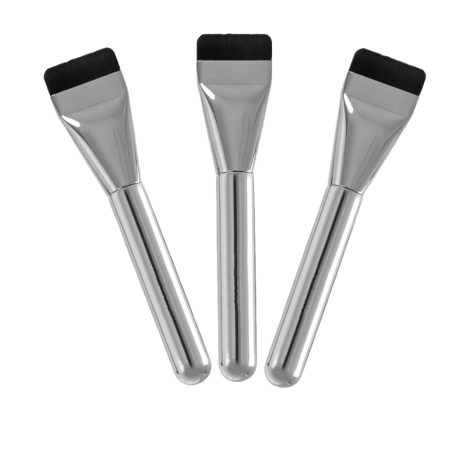 3 pennelli sottili per fondotinta liquido, pennello piatto per fondotinta liquido, pennello dritto per fondotinta, pennello per applicazione cosmetica Wakemake, trucco viso