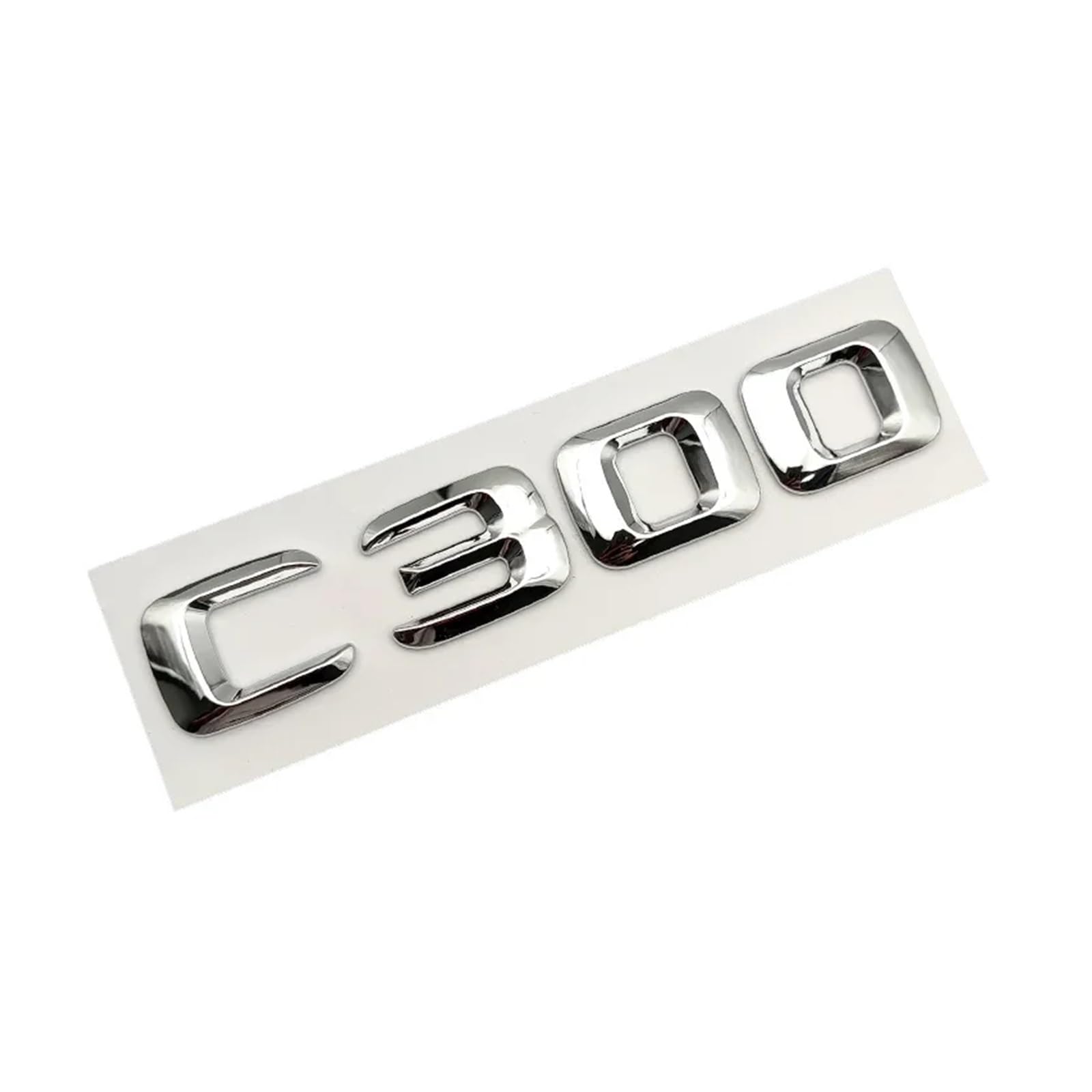 NIBOTT 3D ABS Chrome Car Rear Trunk Emblem Badge Letters C180 C200 C220 C250 C300 C350 4MATIC Logo Fit For Mercedes W205 W204 Accessories(C300)