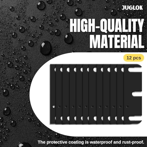 Image of Heavy Duty Door Hinge Shims 12 Pack (C-Shape Slot with Offset Screw Layout), High-Strength Metal Shims with Anti-Corrosion Coating for Door Alignment & Repair, Residential & Commercial Use (3.5 Inch)