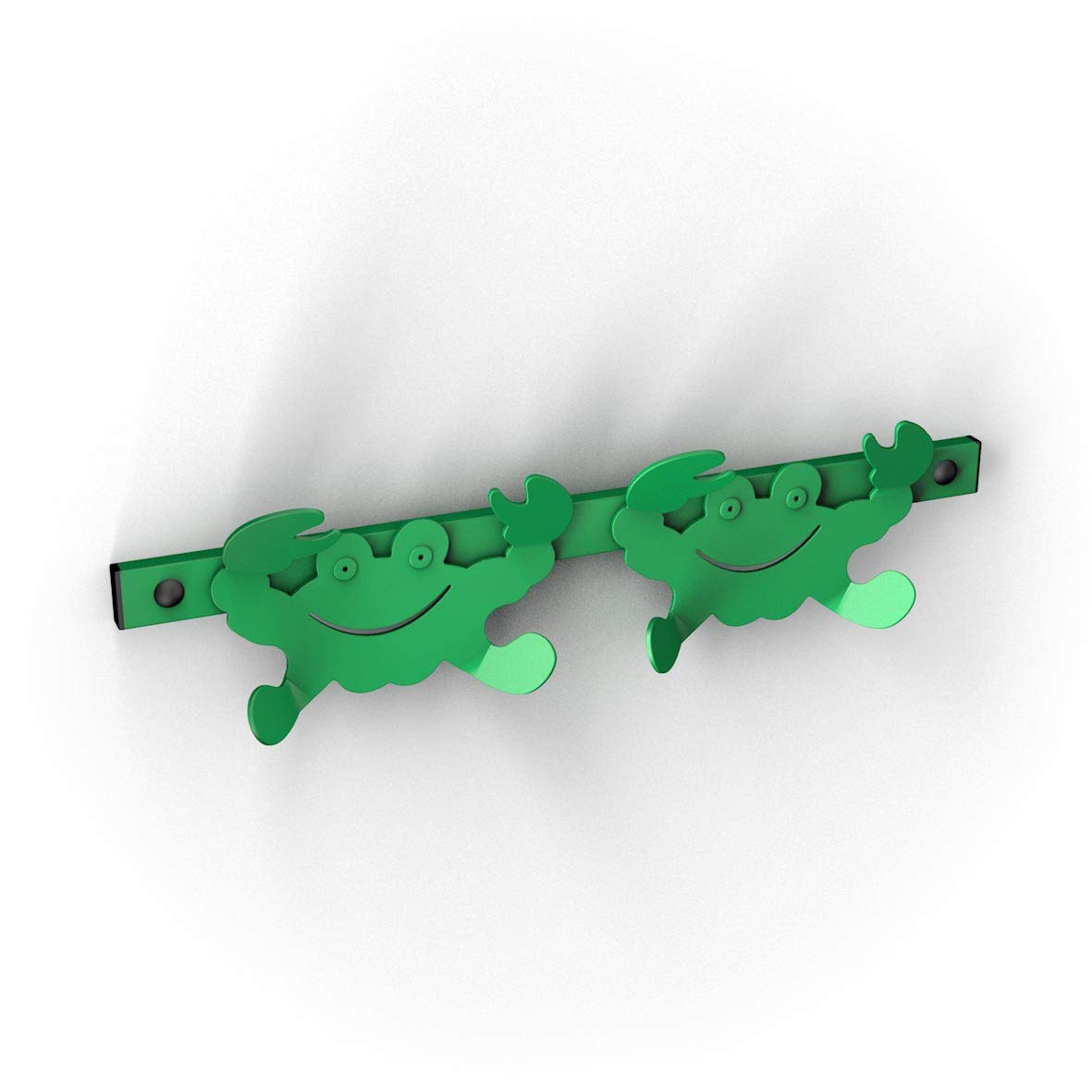 BOLIS ITALIA Appendiabiti Singolo Da Parete In Acciaio Verniciato – Verde – Lunghezza 12 Cm – Made In Italy