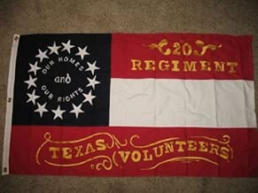 Moon Knives 3x5 Embroidered 20th Regiment Texas Volunteers 100% Cotton Flag 100% Cotton Sewn - Party Decorations Supplies For Parades - Prime Outside, Garden, Men Cave Decor Flag - coolthings.us