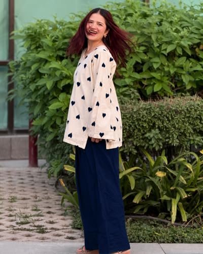 Image of ANNI Designer Farshi Salwar Suit for Women Viscose Embroidered | Co Ord Set for Woman | Straight Kurta Palazzo Outfit Round Neck V Slit Long Sleeve Ethnic Dress Womens Clothing