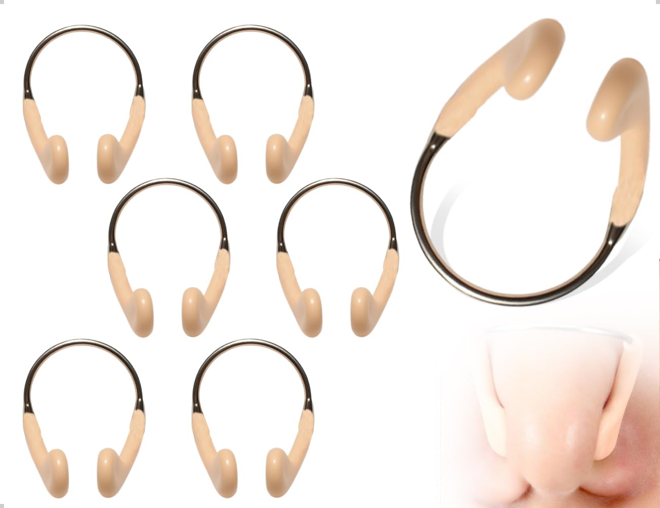 Pinza Nasal de Silicona para Natación, Ajustable para Niños y Adultos