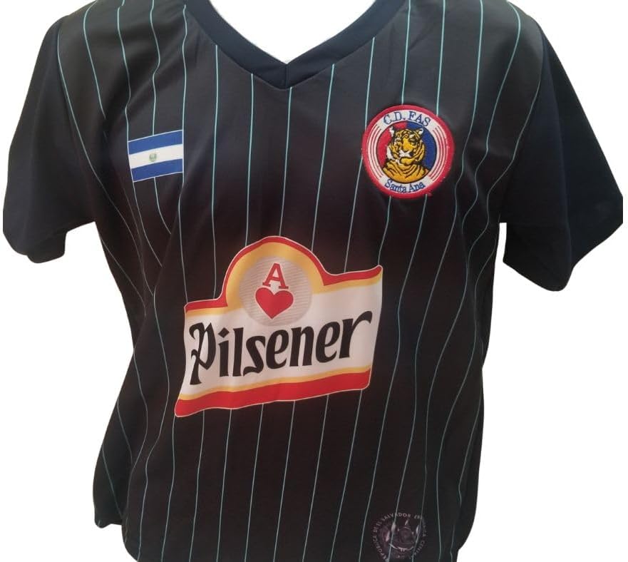 Miniatura 5 de Camisa Azul Negro de Fas de El Salvador Camisa de visitante de Tu equipo de Futbol favorito del Pais Donde Tu Naciste, santaneco de Corazon - 2