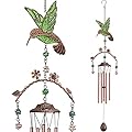 Wind Chimes - Hummingbird Wind Chimes for Outside Deep Tone 34 inches 5 Aluminum Tubes, Birthday Anniversary Memorial Hummingbird Gifts for Mom, Grandma, Decorations for Home, Garden, Patio, Backyard
