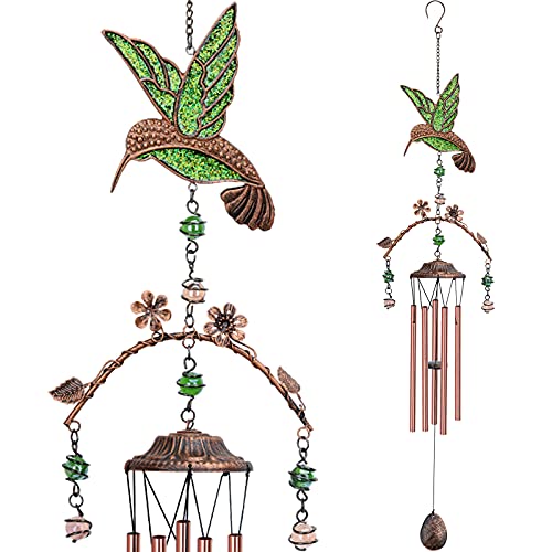 Wind Chimes - Hummingbird Wind Chimes for Outside Deep Tone 34 inches 5 Aluminum Tubes, Birthday, Christmas, Hummingbird Gifts for Mom, Grandma, Daughter, Decoration for Home, Garden, Patio, Backyard