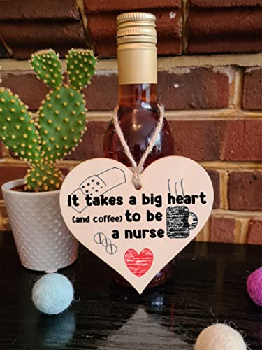 Handmade Wooden Hanging Heart Plaque Gift for a Great Nurse Funny Thank You Keepsake - Image 2