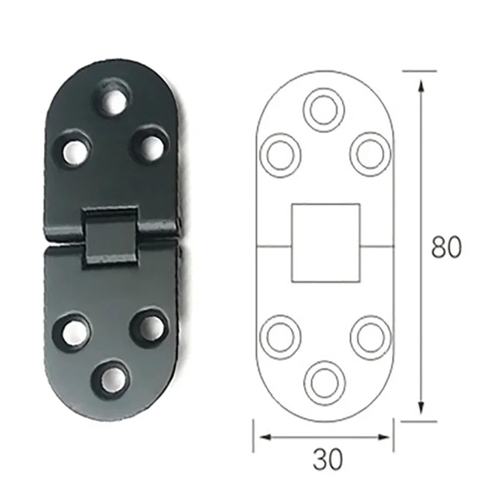 Składane akcesoria na biurko, zawias, stop cynku, 80 x 30 mm, szafka okienna, 4 szt. (jasny srebrny)