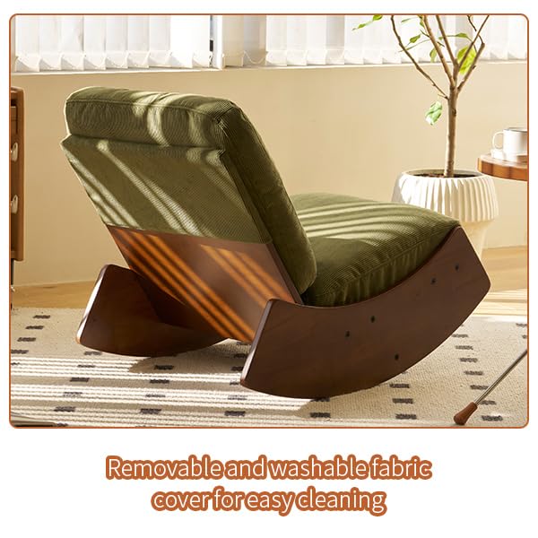 Sillón mecedor tapizado plegable verde miniatura 5
