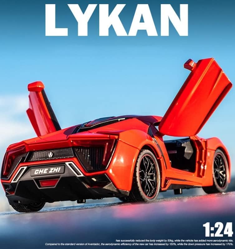 Image of LYKAN HYPERSPORT Sport 1:24 Big Size Diecast Scale Model Alloy Metal Pull Back Toy car for Kids with Openable Doors & Light, Music Toy Vehicle for Kids - Colors as Per Stock (Red)