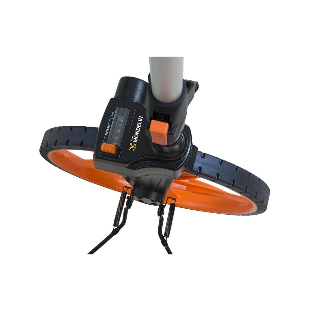 Odomètre de Mesure Manuel – Roue 1 mètre, Mesure jusqu’à 9999,9 m – Poignée Confort, Béquille Solide et Manche Pliable – Idéal Routes et Pistes