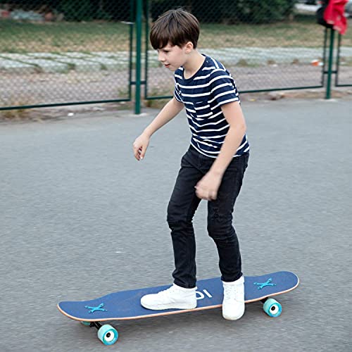 Aodi 46 Inch Freeride Longboard Skateboard - Complete Cruiser Skateboards Canadian Maple Double Kick Concave Dance Board With Led Wheels For Cruising, Carving, Downhills #TOP7