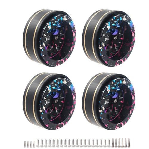 Roues Beadlock 1.0 Plus en laiton anodisé pour crawler Axial SCX24 et TRX4M