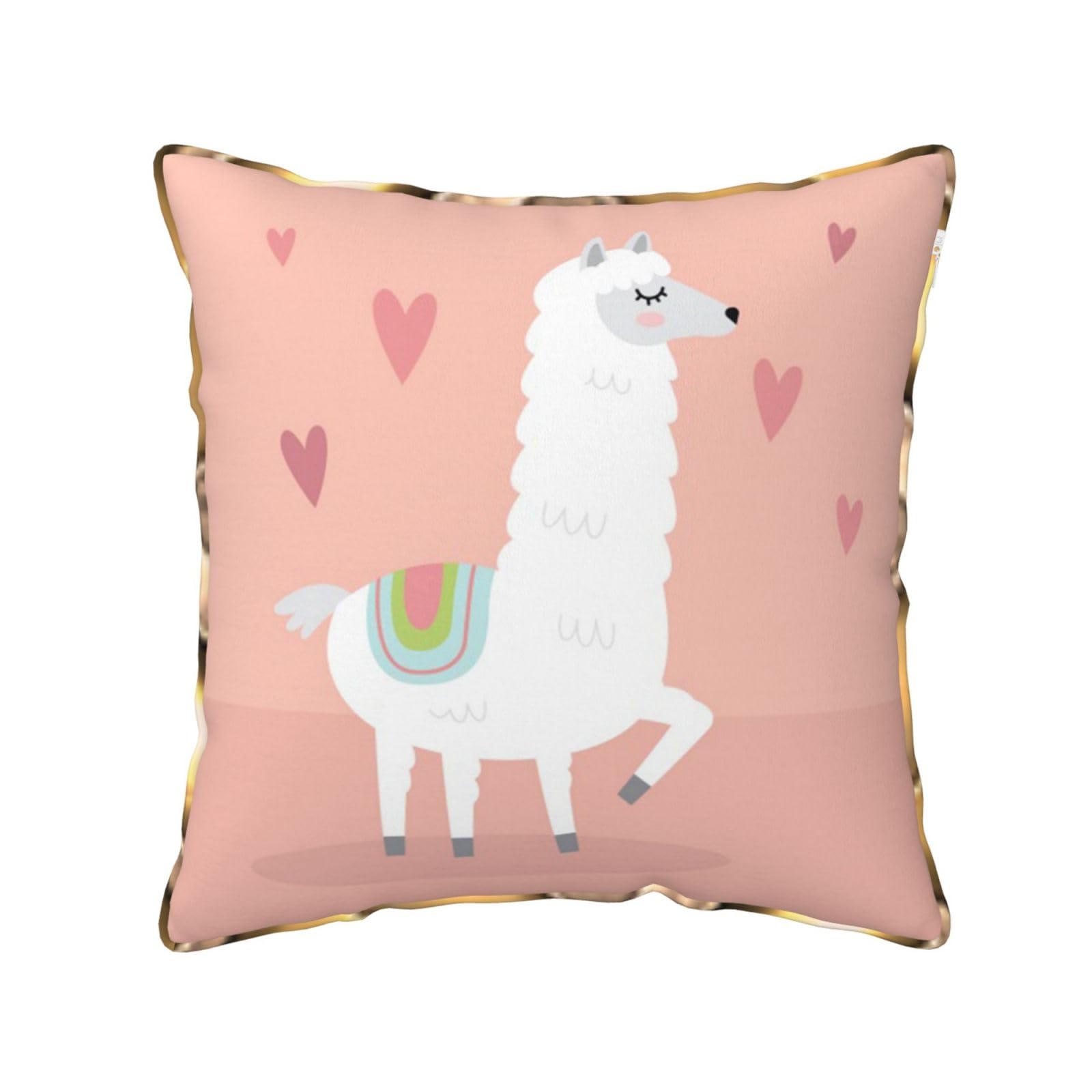 FZGGWYHL Alpacas printed Velvet Throw Pillow Cover Pillowcase
