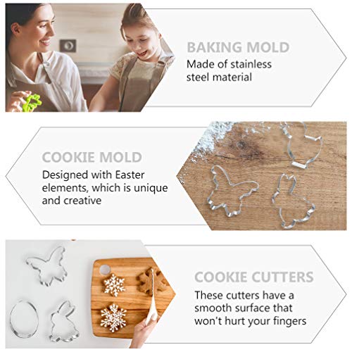 UPKOCH Conjunto 1 8Pcs Páscoa Cookie Cutters Set Biscuit Moldes Do Bolinho de Aço Inoxidável Molde d