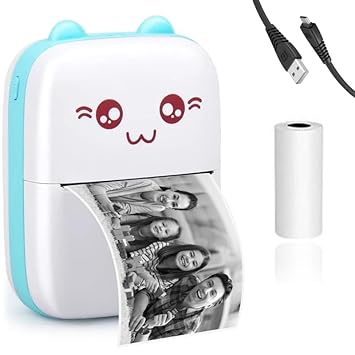 Raptas The 200DPI Mini Thermal Printer Offers Wireless Convenience with Bluetooth BT4.0 connectivity. Ideal for Android or iOS, it effortlessly Prints Photos, Notes, Lists, and QR Codes. Complete