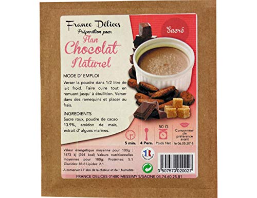 Preparación postre flan chocolate Francia Delicias - 50 g