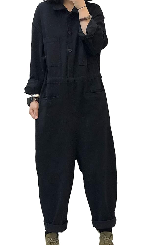 MOON Equipped ブラックオーバーオール つなぎ　長袖　美品　希少 MOONEYES ムーンアイズ MOON Equipped (ムーン イクイップド