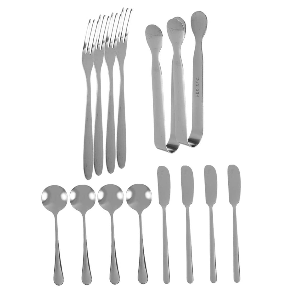 Cabilock 14pc Stainless Steel Cheese Knife Spatula Set Cheese Board Utensils Fork Spatula for Restaurants Parties Home Use
