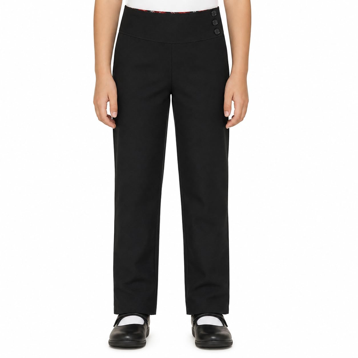 Bienzoe Adjustable Waist Girls Pants: School Uniform Straight Leg