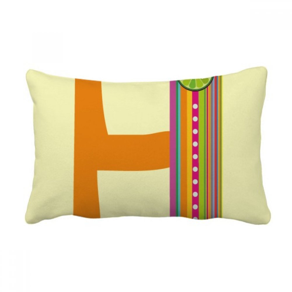 Oreiller lombaire pour soulager le dos sur le canape avec coussin alphabet H motif orange mignon
