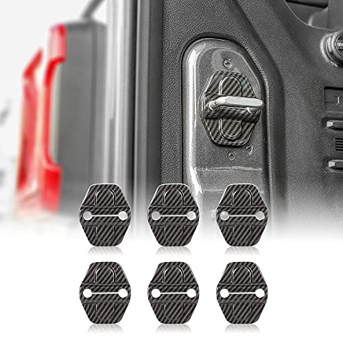 Voodonala for JL Door Lock Cover Buckle Decor Trim for 2018-2021 Jeep Wrangler JL JLU, for Jeep Gladiator JT 2020 2021, ABS Exterior Accessories, 6PACK(Carbon Fiber Black) Voodonala for JL Door Lock Cover Buckle Decor Trim for 2018-2021 Jeep Wrangler JL JLU, for Jeep Gladiator JT 2020 2021, ABS Exterior Accessories, 6PACK(Carbon Fiber Black)