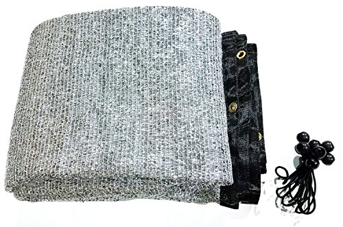 Stone Shade & Tarps 80% Aluminet Shade Net 10x12 + 10pcs Bungee Cords