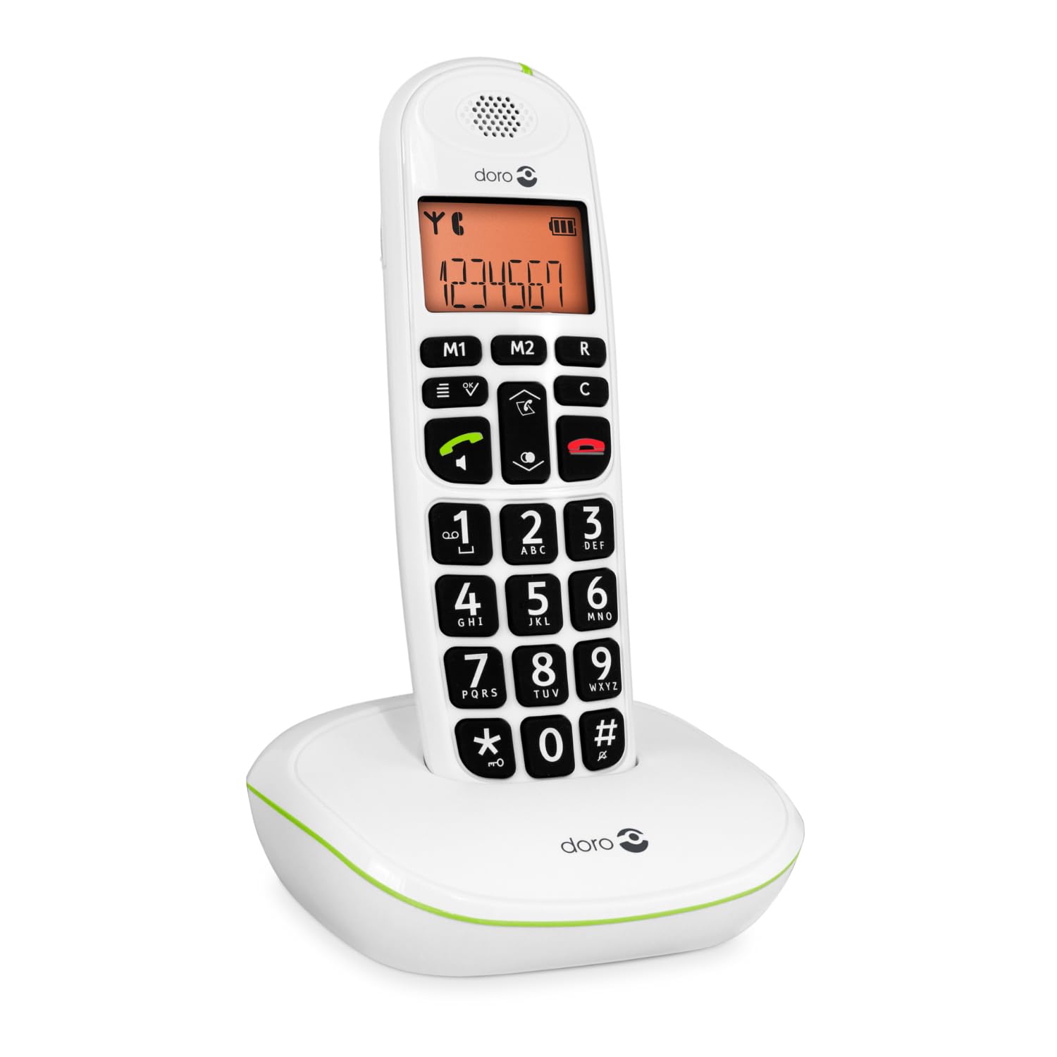 Doro PhoneEasy 100w Téléphone sans Fil DECT pour Seniors Grandes Touches Son Amplifié Blanc
