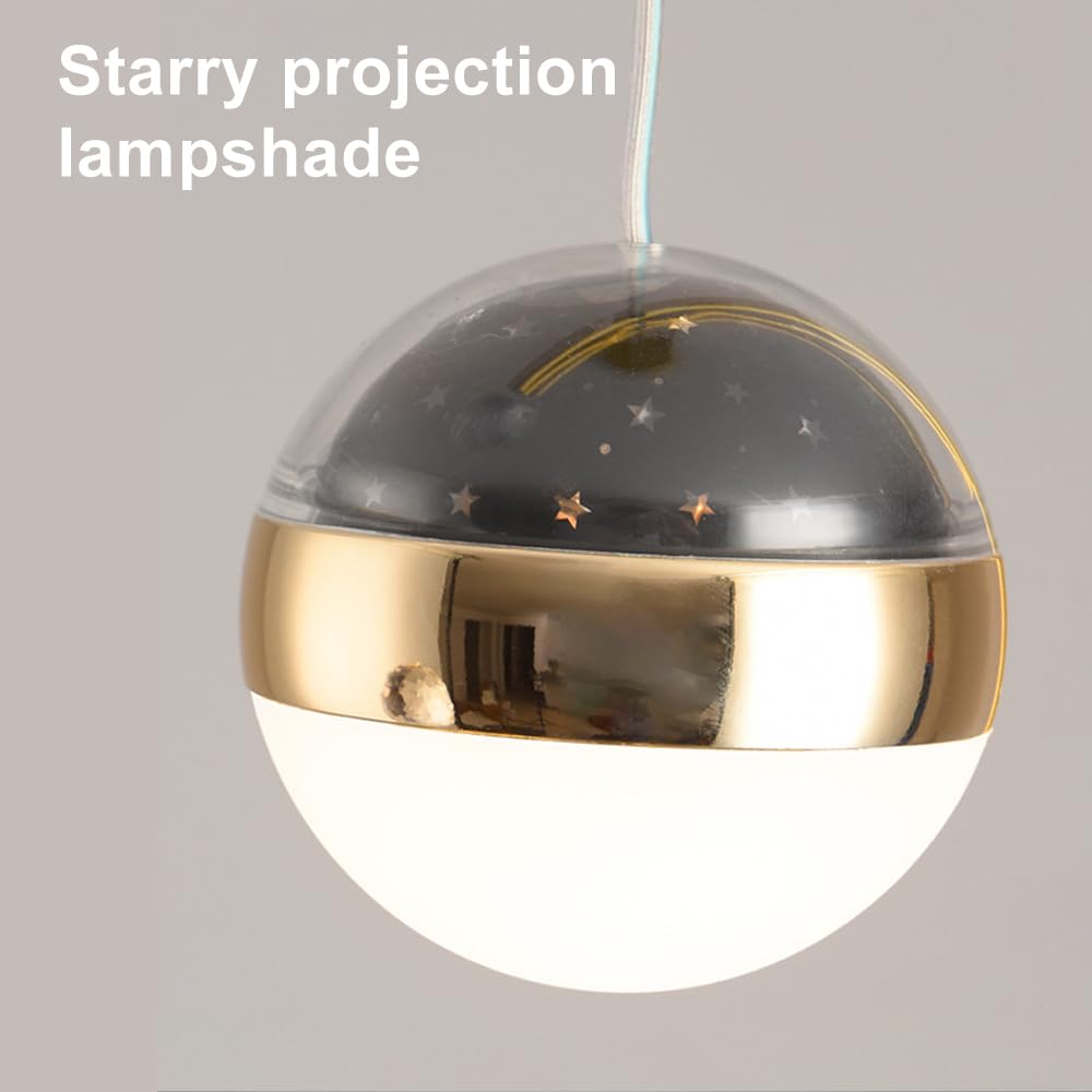 DONHEK Fée Étoile Suspension Globe Lampe Suspendue Projecteur Étoile Chambre d'enfant Plafond Luminaire 12W LED Suspension Lumières pour Couloir Enfants Chambre Pépinière Café Bar Star of Light