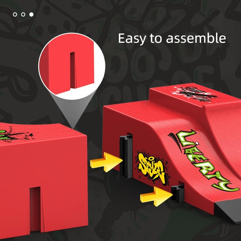 Fingerboard Skate Park Kit,Skateboard Finger Toys with 13 Pieces of Skateboards, Ramps, Skates, Scooters - Image 4