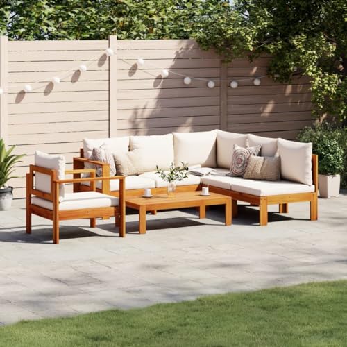 Brokky Set de sofás de jardín con Cojines Sofa Exterior terraza Conjunto Jardin Exterior Sofa Jardin Exterior 5 pzas Madera Maciza Acacia / 3214858