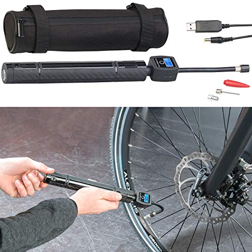 AGT Professional Kompakte Akku-Kompressor-Luftpumpe mit LCD-Display, LED, 101 psi,7 bar