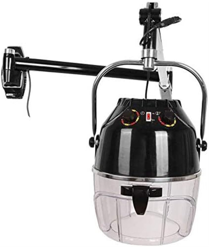 900W Wall Mounted Hair Dryer Adjustable Hood Swing Arm Salon Hairdresser Timer Temperature with Heating Element for Quick