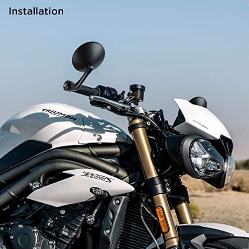 Evermotor E9 Homologowane lusterka motocyklowe, aluminiowe lusterka wsteczne 360°, kompatybilne z quad Scooter ATV Moped