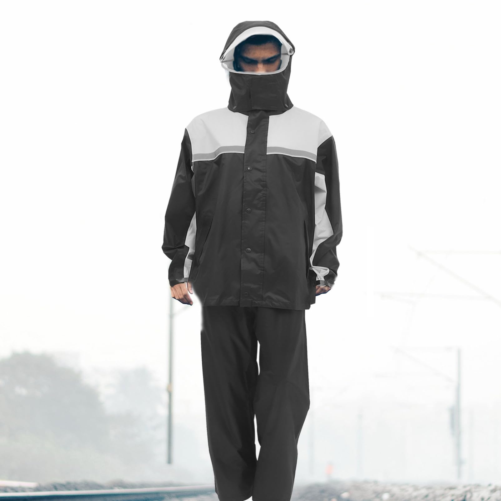 OUNONA Pluie Moto Homme Veste Pantalon Imperméable Équipement Pluie Moto pour Hommes Combinaison