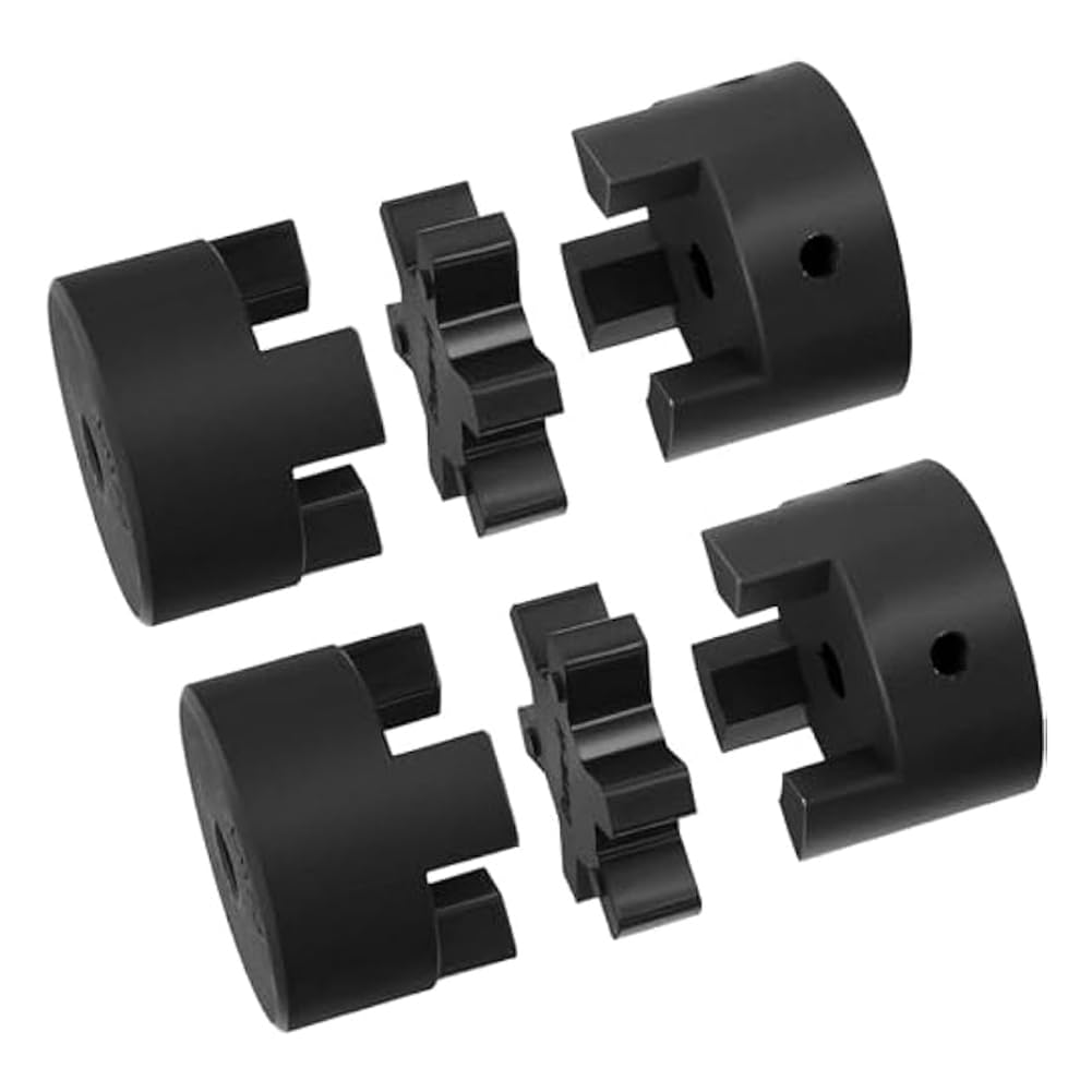 Littimoon 2Sets Flexible 3Pcs Coupling Coupler and Rubber Spider Jaw Coupling for Wood Splitter Mixing Industrial Equipment Kit Easy to Use