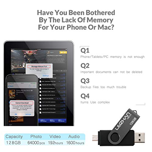 Clé USB 128Go pour libérer de l'espace sur smartphone Android en voyage - 5