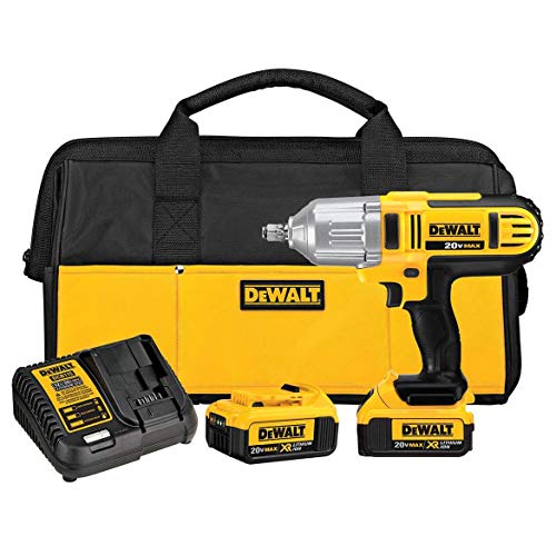 DEWALT 20V MAX* Impact Wrench, High Torque, Hog Ring Anvil, 1/2-Inch (DCF889HM2), Yellow