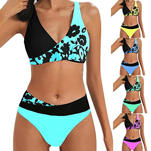 Conjunto De Bikinis para Mujer Brasileño Vientre Plano Cintura Alta Basic Tankinis Set Bohemio Bañadores Cuello En V Push Up Traje De Baño Dos Piezas Biquini Viajes Bikini Sets 2025