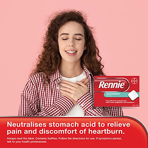 Image of Rennie Indigestion and Heartburn Relief Spearmint 96 Chewable Tablets