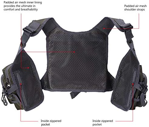 Bassdash FV08 Ultra Lightweight Fly Fishing Vest for Men and Women Portable Chest Pack One Size Fits Most