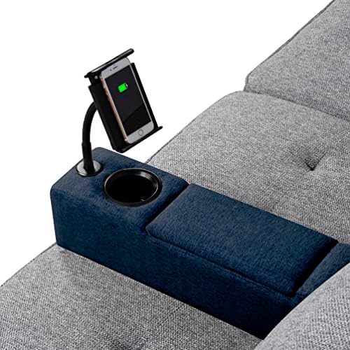FAGAGA Sofa Armrest with Cup Holder, Navy Removable Couch Arm Cup