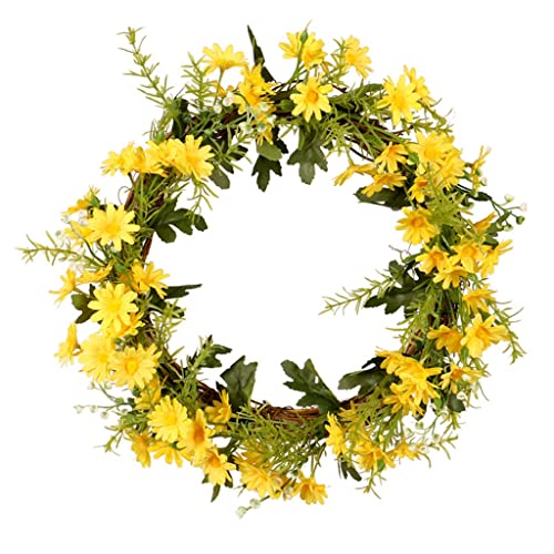 TEOYETTSF Yellow Decorative Chrysanthemum Simulated Flower Wreath Home Decoration