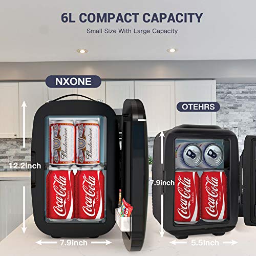 Nxone Mini Fridge,4 Liter/6 Can Ac/Dc Small Refrigerator,Portable Thermometric Cooler And Warmer Freezer Skincare Fridge For Foods,Beverage,Medications, Home,Bedroom,Dorm,Office And Car #TOP6