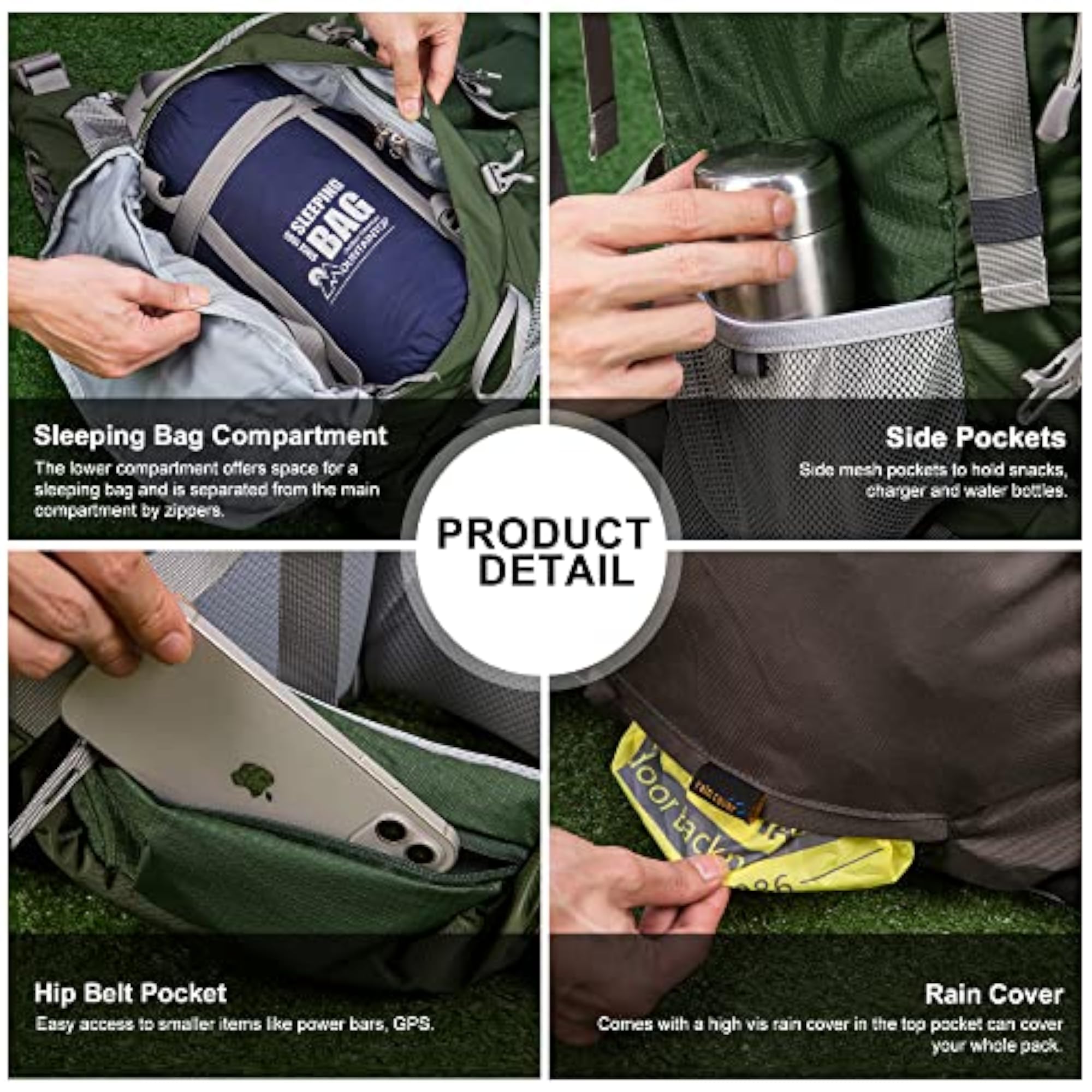 70L/75L Internal Frame Hiking Backpack