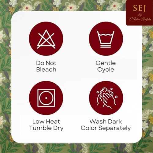 Image of SEJ by Nisha Gupta Bedsheet for Double Bed with Pillow Cover | 300 Tc Cotton Feel Microfibre Floral Printed Soft Bed Sheet & Wrinkle Free | Perfect for Home Decor | Size 230 X 240 Cm Green
