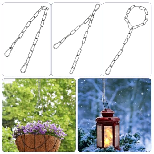 YQQYG Edelstahlkette Torkette, Metall Kettenschloss, Kettenglieder Tor Metallkette, Gliederkette mit Karabinern, Edelstahlkette Für Hundekette Ankerkette Wäschekette Schwenkkette